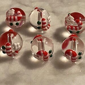 Glass Candycane Beads (6)
